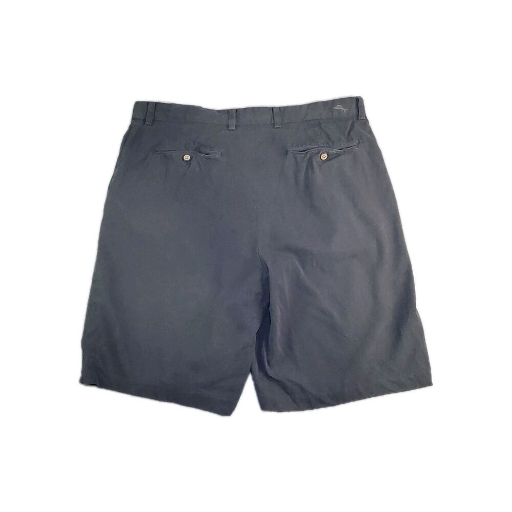 Tommy Bahama Shorts Mens Sz 35 Black Silk Cotton Flat Front Casual Summer C16 - Picture 9 of 11